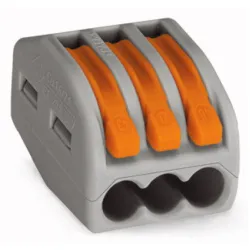 Клема Wago разклонителна  0.08-4 мм2, сива, 32 A, 3 гнезда