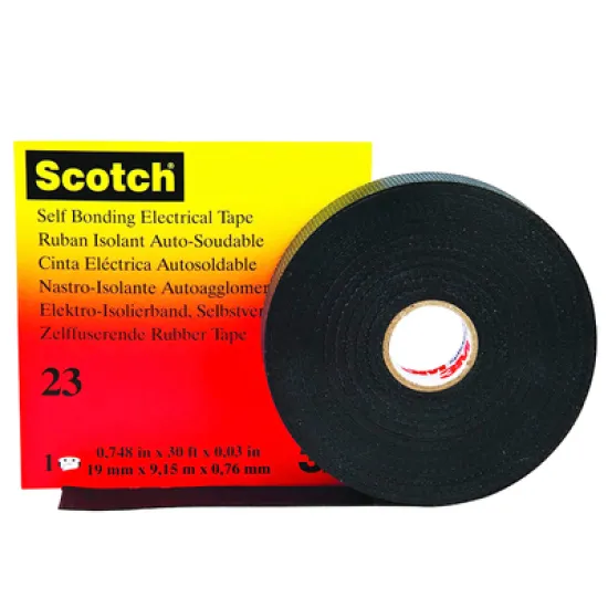 Лента Scotch електроизолационна  19 мм, 9.15 м, черна, каучукова, Scotch Tape 23