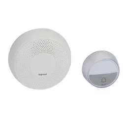 Звънец Legrand безжичен с 15 мелодии обхват 100 м, 80 dB(A), бял Звънец Legrand безжичен с 15 мелодии обхват 100 м, 80 dB(A), бял