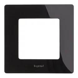 Рамка Legrand декоративна за ключове и контакти 1 модул, оникс/черна, Niloe