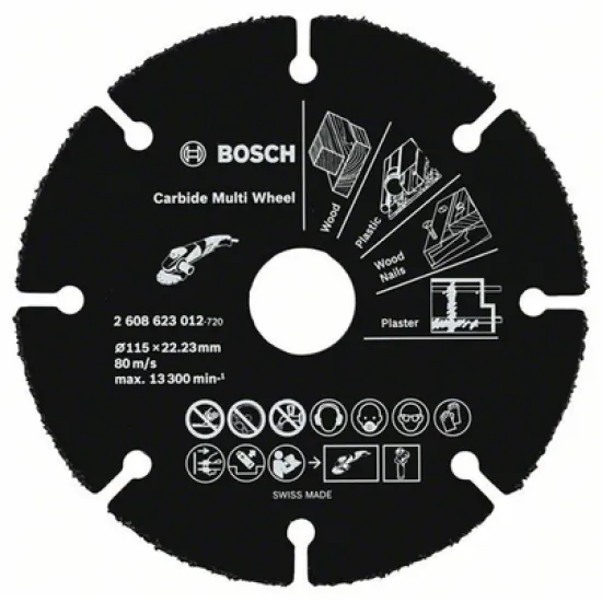 Диск Bosch карбиден за рязане универсален 115x22.23x1 мм, Carbide Multi Wheel