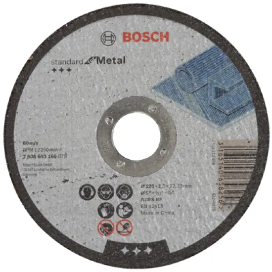 Диск Bosch карбофлексен за рязане на метал 125х22.23х2.5 мм, Standard for Metal