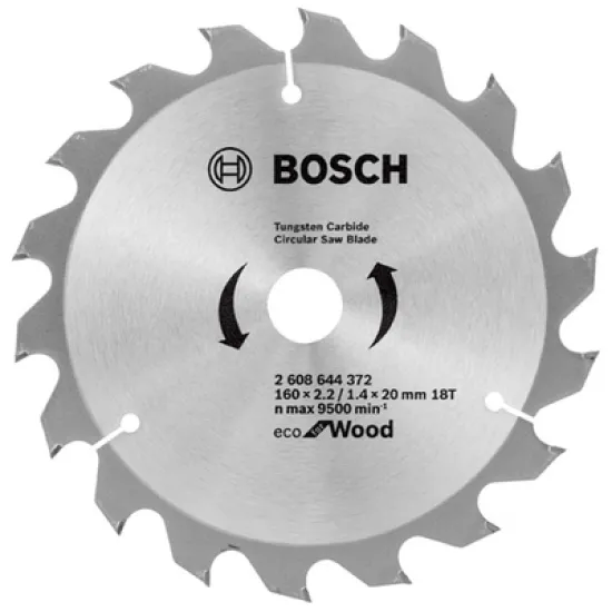 Диск Bosch метален HM за рязане на дърво 160x20x2.2 мм, 18 z, Eco for Wood