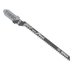 Нож Bosch за прободен трион - зеге за дърво, шперплат, талашит, фазер 56/83 мм, T-захват, криволинейно, 12.7 TPI, T 119 BO Нож Bosch за прободен трион - зеге за дърво, шперплат, талашит, фазер 56/83 мм, T-захват, криволинейно, 12.7 TPI, T 119 BO