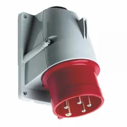 Щепсел ABB промишлен стационарен трифазен 32 A, 400 V, 3P+Е, червен, 332BS6 Щепсел ABB промишлен стационарен трифазен 32 A, 400 V, 3P+Е, червен, 332BS6