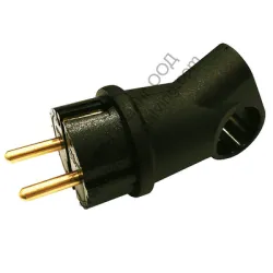 Щепсел Atra монофазен шуко гумен противовлажен 16 A, 230 V, черен Щепсел Atra монофазен шуко гумен противовлажен 16 A, 230 V, черен