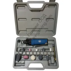 Шлайф GAV прав пневматичен комплект с аксесоари 6 bar, 400 л/мин, 18 000 об./мин, 1/4, AT0302