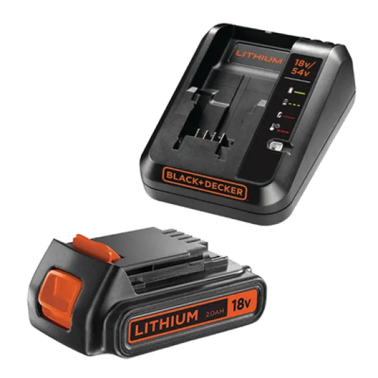 Батерия Black & Decker Li-Ion комплект със зарядно устройство 18 V, 2 Ah, 1 бр., BDC2A20