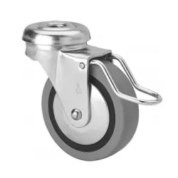 Колело Alex мебелно завиващо с отвор и спирачка полипропиленово с каучуков бандаж 60 мм, 25 кг, B-PGI 1-0330 Колело Alex мебелно завиващо с отвор и спирачка полипропиленово с каучуков бандаж 60 мм, 25 кг, B-PGI 1-0330