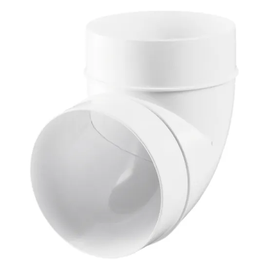 Коляно Vents за въздуховод PVC ф 150 мм, бяло, 323 Коляно Vents за въздуховод PVC ф 150 мм, бяло, 323