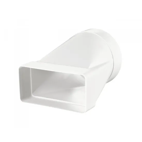 Преход Vents за въздуховод PVC ф 125/204x60 мм, бял Преход Vents за въздуховод PVC ф 125/204x60 мм, бял