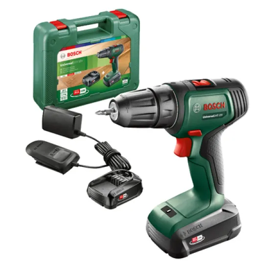 Винтоверт Bosch акумулаторен  18 V, 1.5 Ah, 40 Nm, 1-10 мм, UniversalDrill 18V