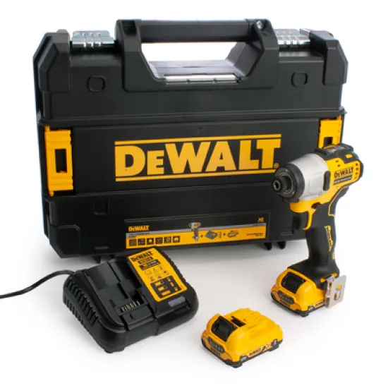 Гайковерт DeWALT акумулаторен ударен безчетков 12 V, 2 Ah, 163 Nm, 1/4, DCF801D2