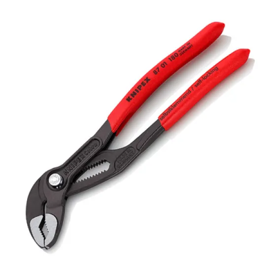 Клещи Knipex водопроводни с бутон за регулиране и изолация 180 мм, 1 1/2 , 42 мм, Cobra Клещи Knipex водопроводни с бутон за регулиране и изолация 180 мм, 1 1/2 , 42 мм, Cobra
