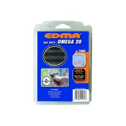 Скоби Edma за клещи за връзване на огради галванизирани с черно PVC покритие 1000 бр., ф 2х20 мм, Omega 20 Скоби Edma за клещи за връзване на огради галванизирани с черно PVC покритие 1000 бр., ф 2х20 мм, Omega 20