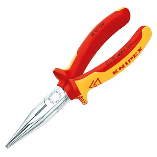 Клещи Knipex телефонни островърхи прави, с изолация 160 мм, 2.5 мм, 25 06 160