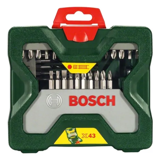 Накрайник бит Bosch комплект със свредла 43 бр., 1/4, X-Line