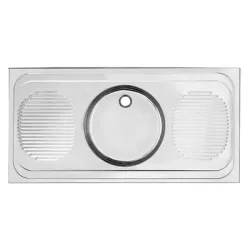 Мивка Chrom иноксова с борд с 1 корито и 2 отцедника ф 52 мм, 1200x600x160 мм