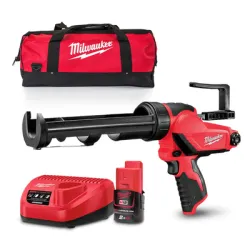 Пистолет Milwaukee акумулаторен за силикон, лепила и уплътнители в картуш 12 V, 2 Ah, 1780 N, 0.31 л, M12 PCG/310 Пистолет Milwaukee акумулаторен за силикон, лепила и уплътнители в картуш 12 V, 2 Ah, 1780 N, 0.31 л, M12 PCG/310