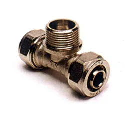 Тройник General Fittings за Pex-Al-Pex тръби мъжки ф 18 мм x 1/2, 10 bar