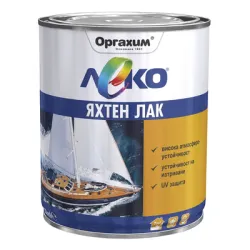 Лак Orgahim алкиден яхтен 0.65 л, безцветен гланц, Leko Yacht Лак Orgahim алкиден яхтен 0.65 л, безцветен гланц, Leko Yacht