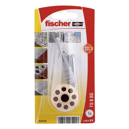 Стопер Fischer за врата 1 бр./блистер бежов, TS 8BG K NV