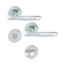 Дръжка Hoppe за сервизна брава с розетка сребро, 36-45 мм, Milano Дръжка Hoppe за сервизна брава с розетка сребро, 36-45 мм, Milano