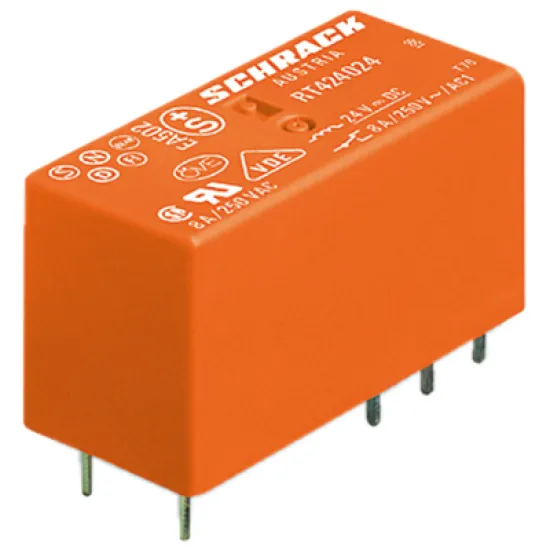 Реле Schrack Technik миниатюрно за печатни платки 8 A, 2 C/O, DC, 12 V, RT