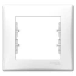 Рамка Schneider Electric декоративна за ключове и контакти 1 модул, бяла, Sedna
