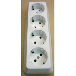 Разклонител Technil електрически без кабел 4 гнезда, бял