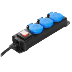 Разклонител as - Schwabe електрически с ключ с ключ 3 гнезда, 1.5 м, 3x1.5 мм2, ШКПТ / H07RN-F, черен