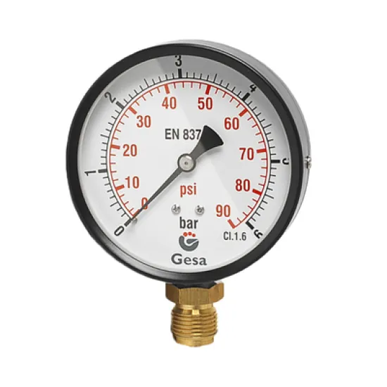 Манометър Gesa за въздух радиален сух ф 100 мм, 0-6 bar, M0201