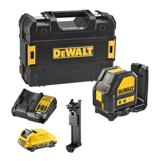 Нивелир DeWALT лазерен линеен с 2 лъча 30 м, 0.3 мм/м, DCE088D1G