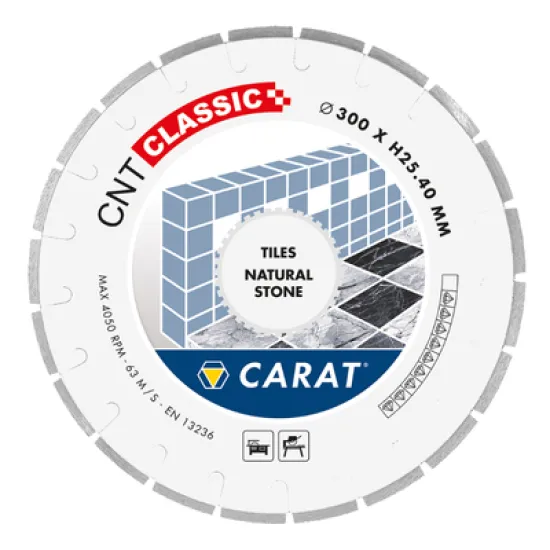 Диск Carat диамантен за мокро рязане на гранит, мрамор, камък и скални материали 300x25.4 мм, 10 мм, CNTC