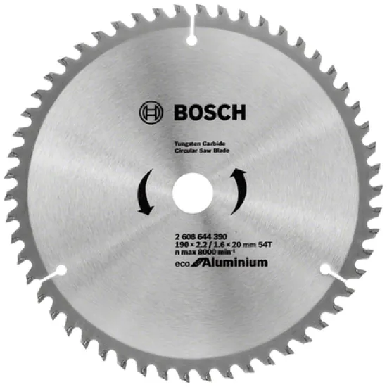 Диск Bosch метален HM за рязане универсален 190x20x2.2 мм, 54 z, Eco for Aluminium