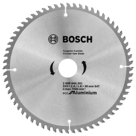 Диск Bosch метален HM за рязане универсален 210x30x2.6 мм, 64 z, Eco for Aluminium