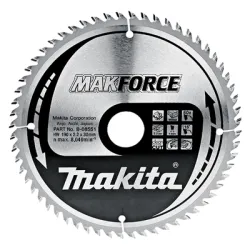 Диск Makita метален HM за рязане на дърво напречно и надлъжно подаване 190x30x2.2 мм, 60 z, Makforce