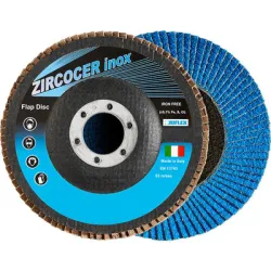 Диск Fervi ламелен от шкурка за шлайфане на неръждаема стомана 125х22.3 мм, P40, Riflex Zircocer Classic