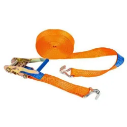 Колан Haklift за укрепване на товари с тресчотка и куки 2500 кг, 10 м, 50 мм, оранжев, LC2500 Колан Haklift за укрепване на товари с тресчотка и куки 2500 кг, 10 м, 50 мм, оранжев, LC2500