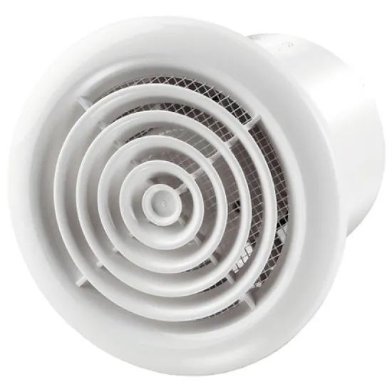 Вентилатор Vents за стенен монтаж кръгъл 14 W, 98 м3/ч, ф 141х104 мм, ф 100 мм, хром, PF 100 Вентилатор Vents за стенен монтаж кръгъл 14 W, 98 м3/ч, ф 141х104 мм, ф 100 мм, хром, PF 100