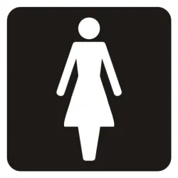 Табелка Totem за врата алуминиева WC жени черно-бяла Табелка Totem за врата алуминиева WC жени черно-бяла