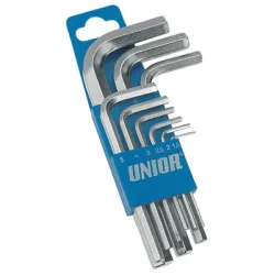 Ключ Unior Г-образен шестостен комплект милиметрови 1.5-10 мм, 9 бр., 220/3PH Ключ Unior Г-образен шестостен комплект милиметрови 1.5-10 мм, 9 бр., 220/3PH