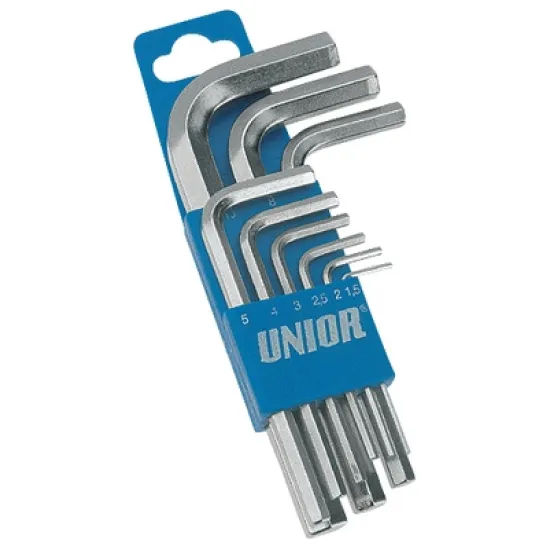 Ключ Unior Г-образен шестостен комплект милиметрови 1.5-10 мм, 9 бр., 220/3PH