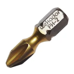 Накрайник бит Wekador PH Philips кръстат с покритие, торсионен PH 2, 1/4, 25 мм Накрайник бит Wekador PH Philips кръстат с покритие, торсионен PH 2, 1/4, 25 мм
