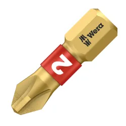 Накрайник бит Wera PH Philips кръстат с покритие, торсионен PH 2, 1/4, 25 мм, 851/1 BDC Накрайник бит Wera PH Philips кръстат с покритие, торсионен PH 2, 1/4, 25 мм, 851/1 BDC