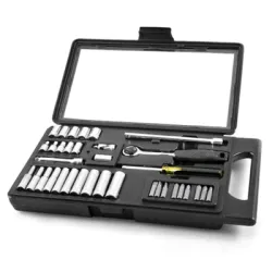 Гедоре Stanley комплект вложки с тресчотка и накрайници  35 бр., 4-13 мм х 1/4 Гедоре Stanley комплект вложки с тресчотка и накрайници  35 бр., 4-13 мм х 1/4