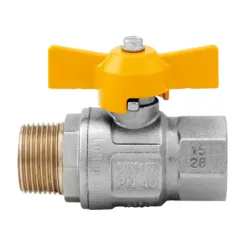 Кран Itap SpA сферичен за газ с перчата ръкохватка 1/2, 5 bar, резба М <> резба Ж, London