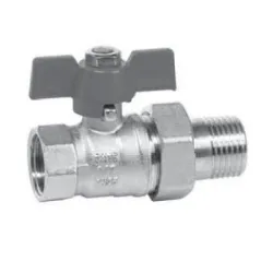 Кран Ferro сферичен метален с холендър 1, резба М <> резба Ж, KSS