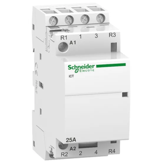 Контактор Schneider Electric модулен автоматичен   4P, 2 NO + 2 NC, 230 V, 25 A Acti 9 iCT