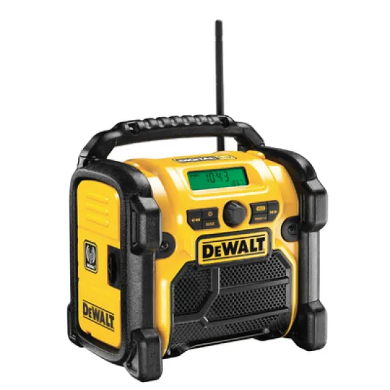 Радиоприемник DeWALT противоударен  без батерия и зарядно, 10.8-18 V, DCR020